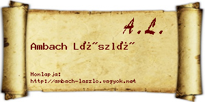 Ambach László névjegykártya