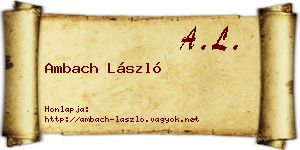 Ambach László névjegykártya