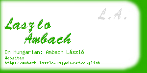 laszlo ambach business card