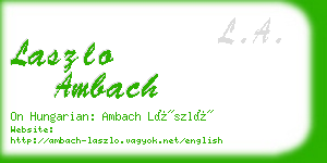 laszlo ambach business card